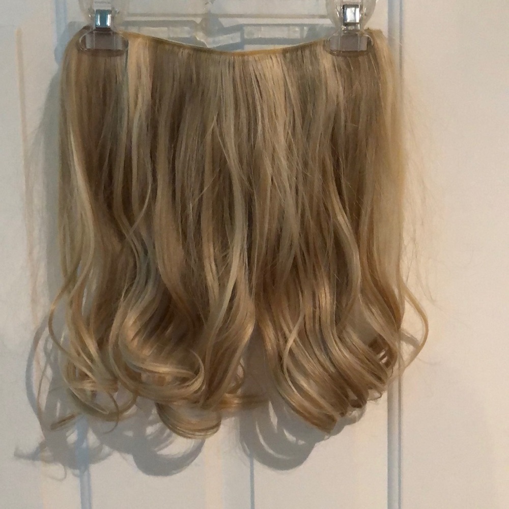 Blonde 16 inch hair piece with plastic wire